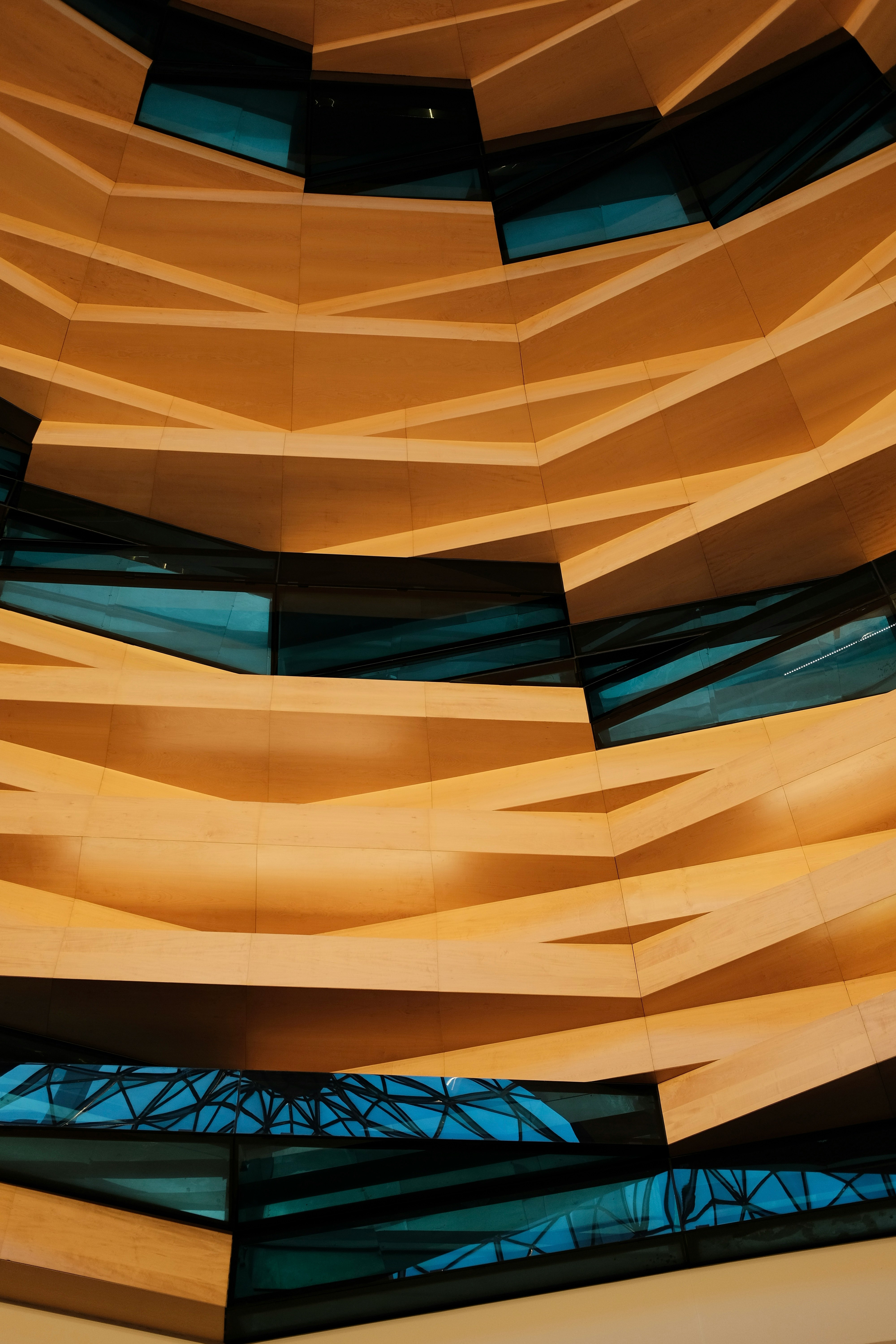 brown and blue ceiling tiles